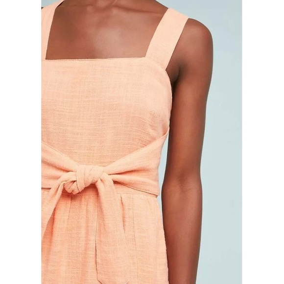 NWT Anthropologie Ingalla Tie Waist Dress Women size 16 peach summer plus size - Picture 5 of 12